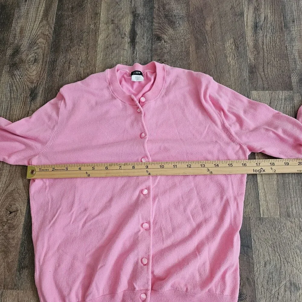 J.Crew Pink Button Front Cardigan Sweater Y2K Coquette Knit Womens Small